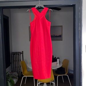 Red Ted Baker London snake print dress